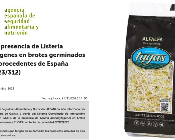 listeria en alfalfa AESAN